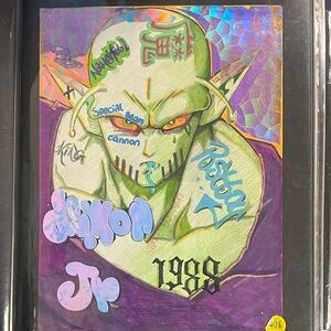 Futuristic Art Print with Green and Purple Highlights